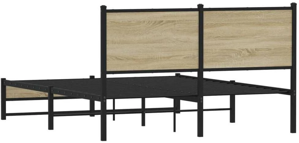 Lovos rėmas be čiužinio, sonoma ąžuolo, 137x190cm, metalas
