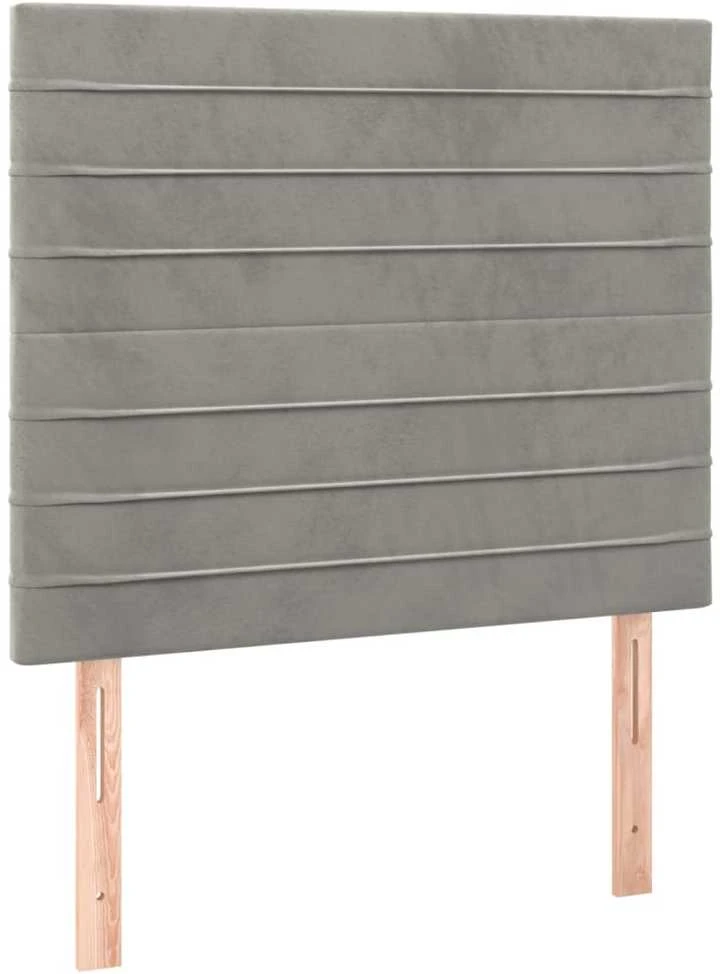 Lovos rėmas be čiužinio, šviesiai pilkas, 80x200cm, aksomas