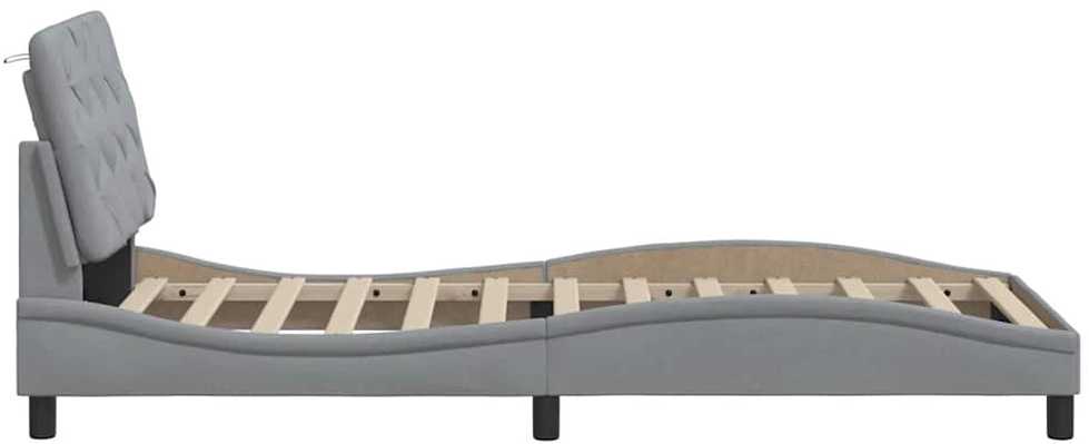 Lovos rėmas be čiužinio, šviesiai pilkas, 80x200cm, audinys