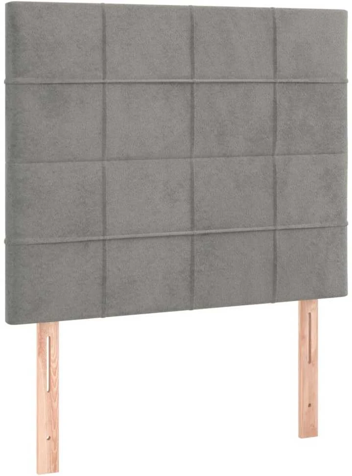 Lovos rėmas be čiužinio, šviesiai pilkas, 90x200cm, aksomas