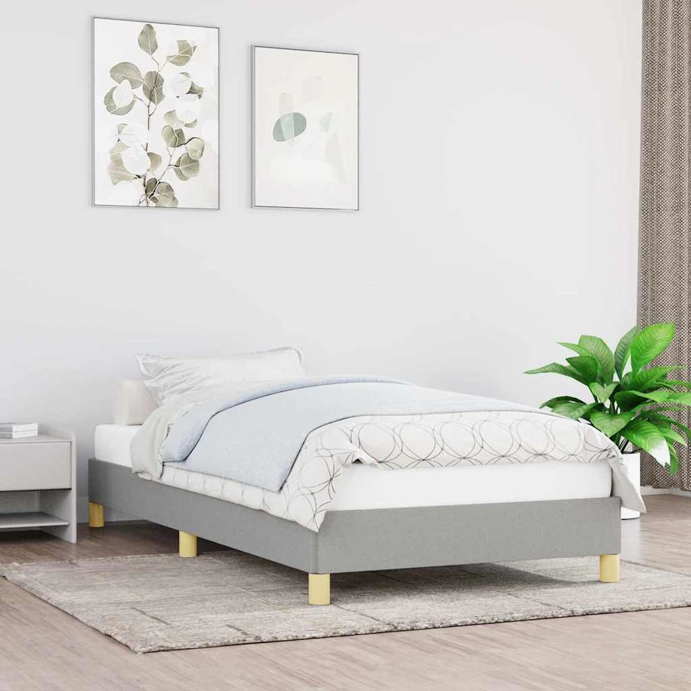 Lovos rėmas be čiužinio, šviesiai pilkas, 80x200cm, audinys