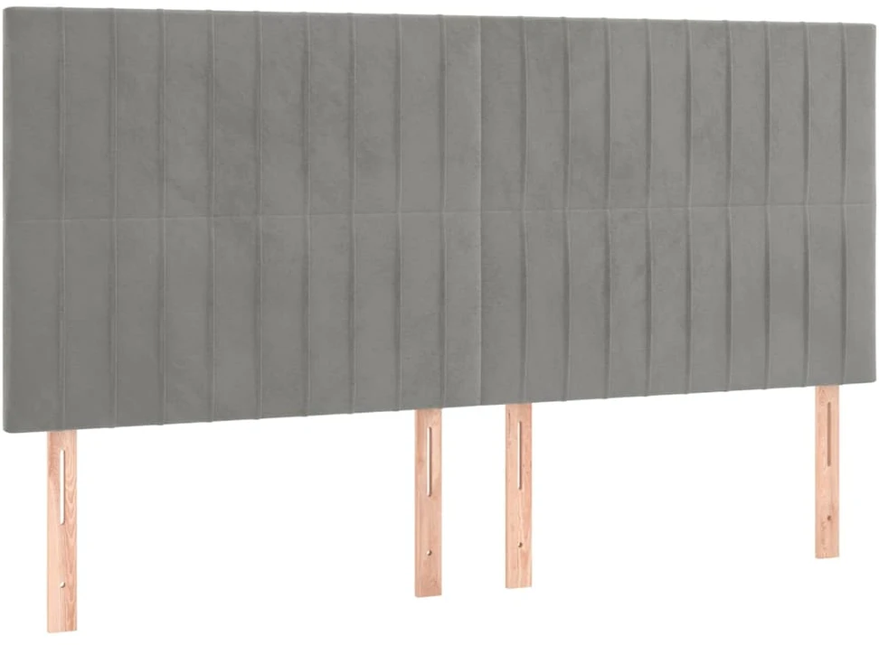 Lovos rėmas be čiužinio, šviesiai pilkas, 200x200cm, aksomas