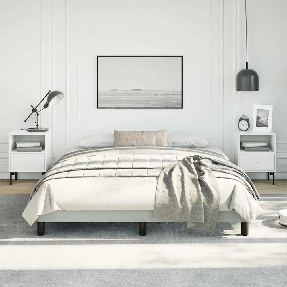 Lova Lovos rėmas be čiužinio, šviesiai pilkas, 152x203 cm, karalienės spalvos, aksomas