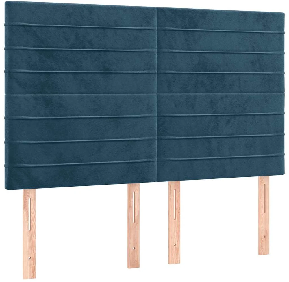 Lovos rėmas be čiužinio tamsiai mėlynas 140x190 cm aksomas