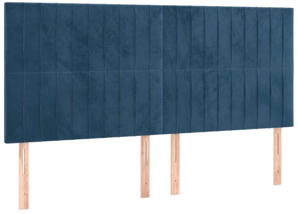 Lovos rėmas be čiužinio tamsiai mėlynas 200x200 cm aksomas