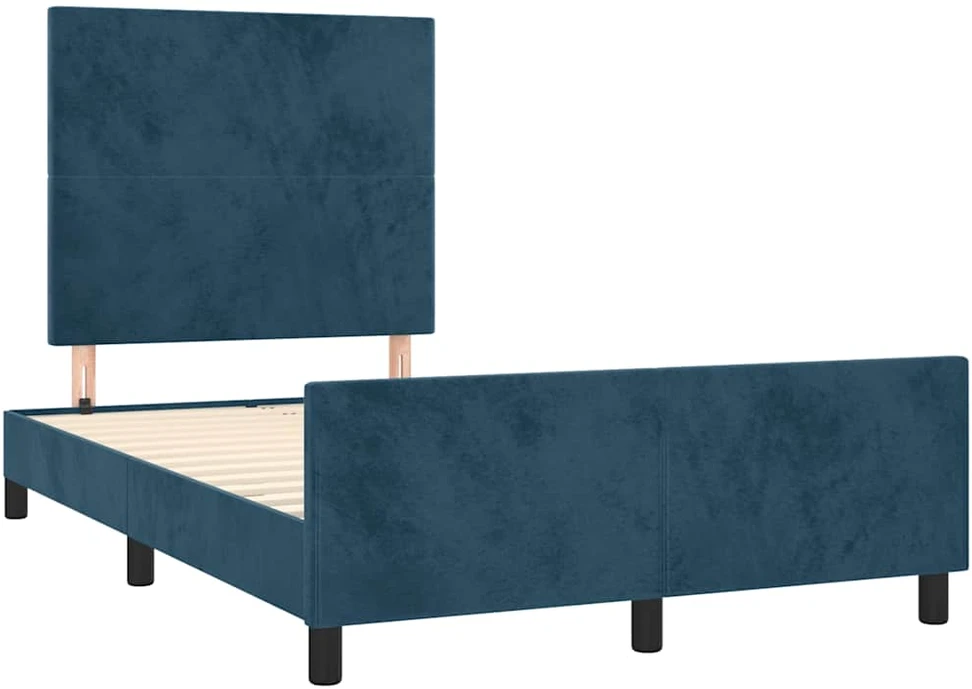 Lovos rėmas be čiužinio tamsiai mėlynas 120x200 cm aksomas
