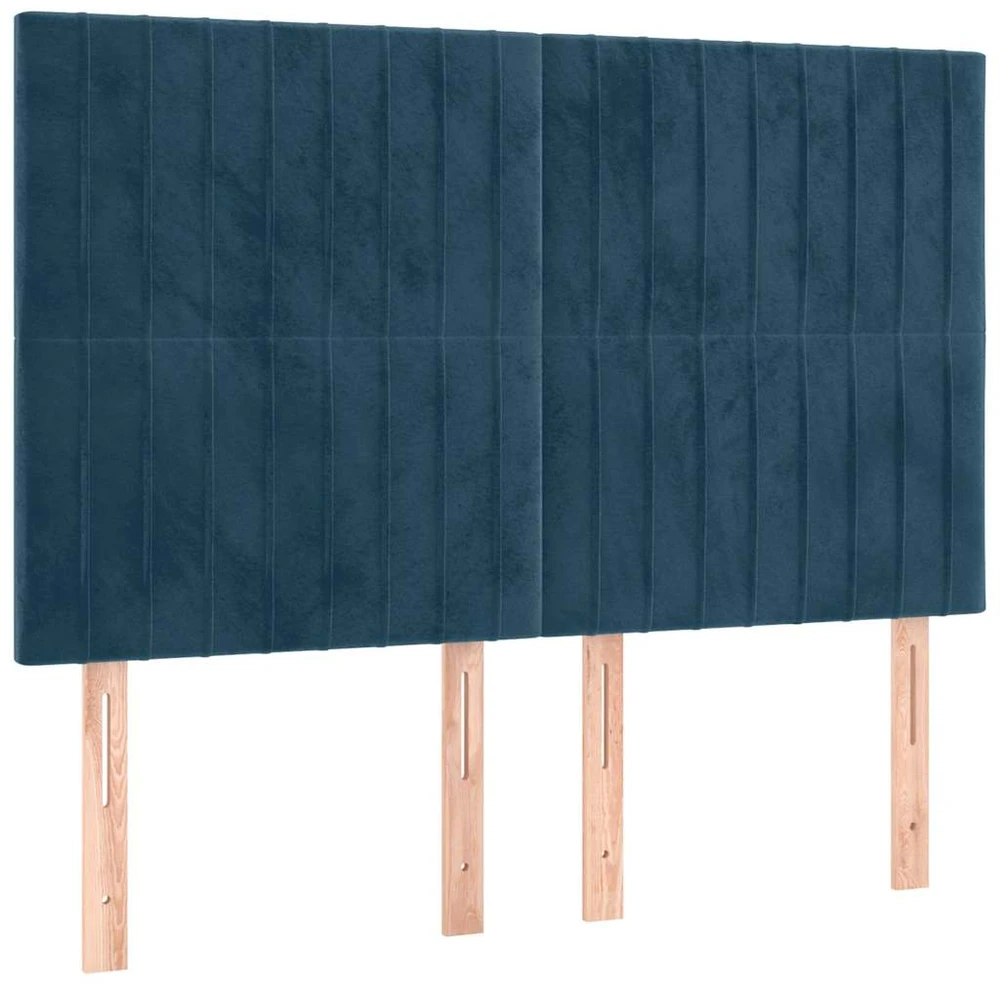 Lovos rėmas be čiužinio tamsiai mėlynas 140x200 cm aksomas
