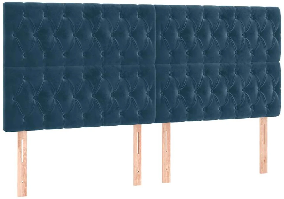 Lovos rėmas be čiužinio tamsiai mėlynas 200x200 cm aksomas