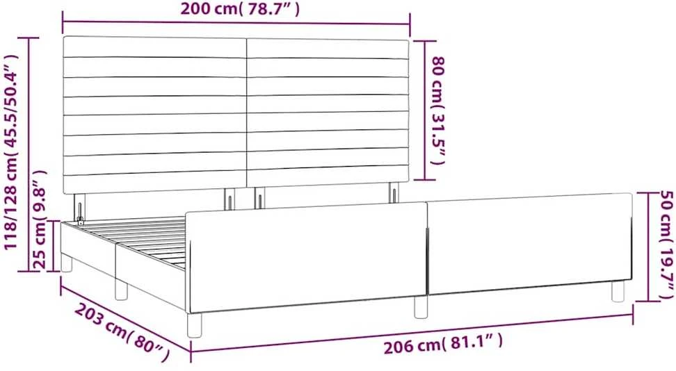 Lovos rėmas be čiužinio tamsiai mėlynas 200x200 cm aksomas