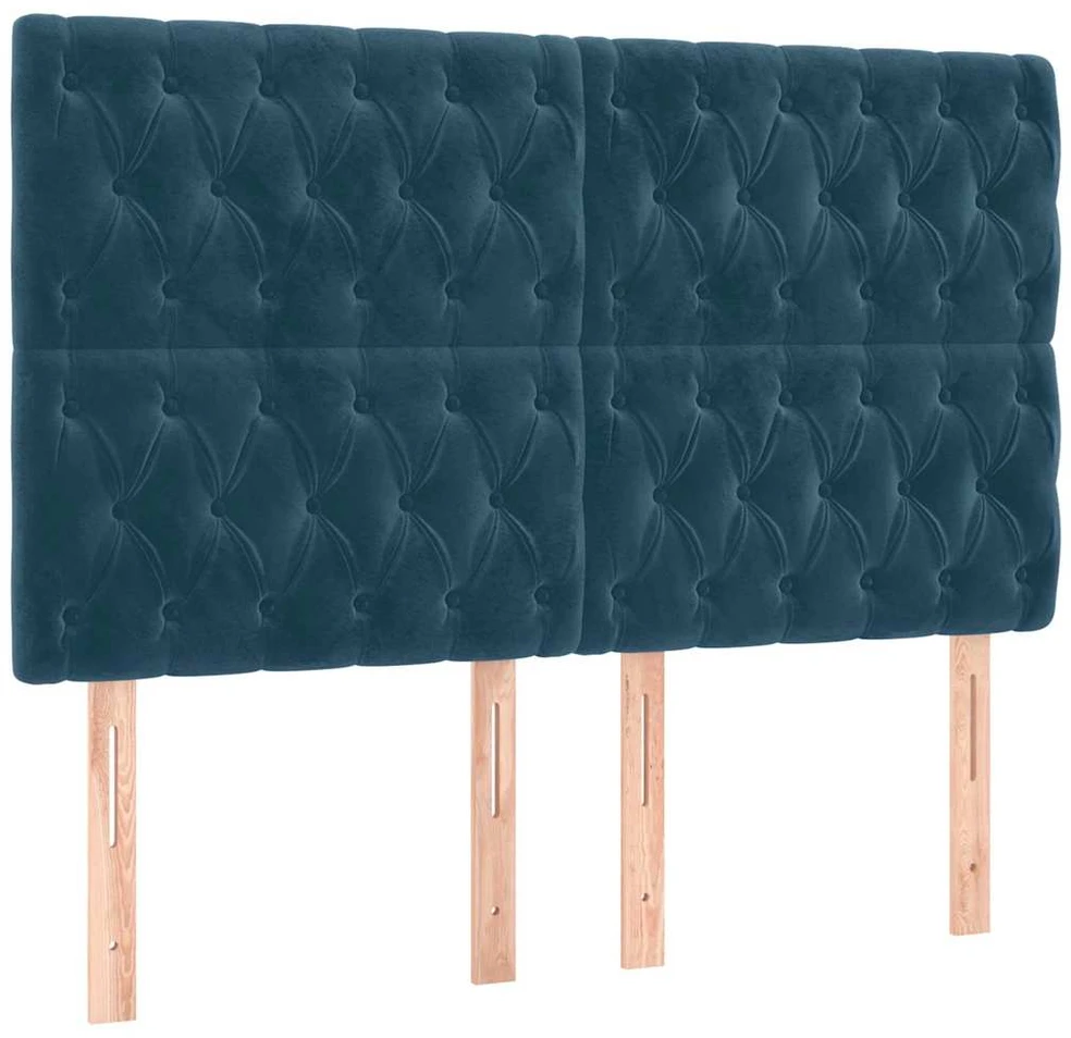 Lovos rėmas be čiužinio tamsiai mėlynas 140x190 cm aksomas