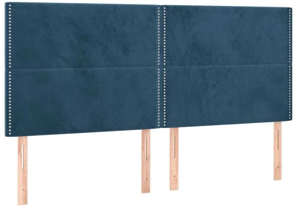 Lovos rėmas be čiužinio tamsiai mėlynas 200x200 cm aksomas