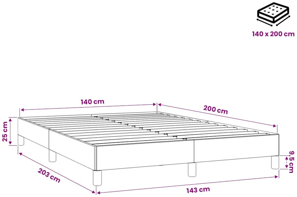 Lovos rėmas be čiužinio tamsiai mėlynas 140x200 cm aksomas
