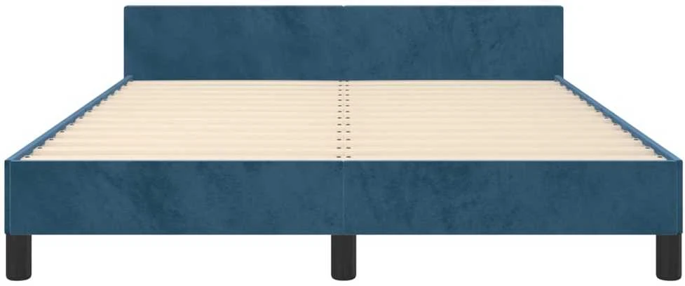 Lovos rėmas be čiužinio tamsiai mėlynas 140x190 cm aksomas