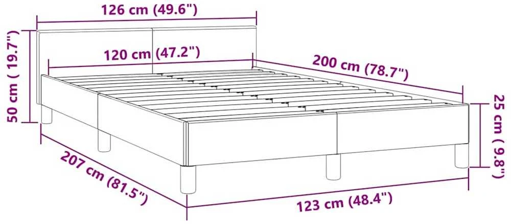 Lovos rėmas be čiužinio tamsiai mėlynas 120x200 cm aksomas