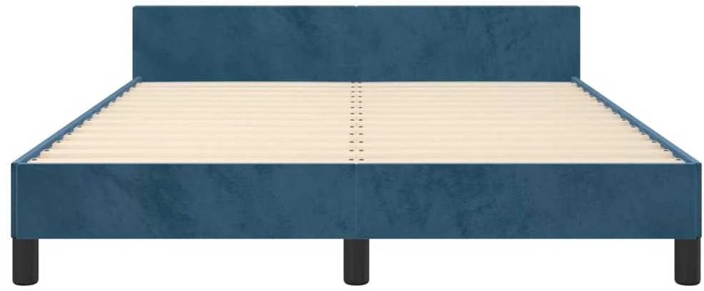 Lovos rėmas be čiužinio tamsiai mėlynas 140x190 cm aksomas