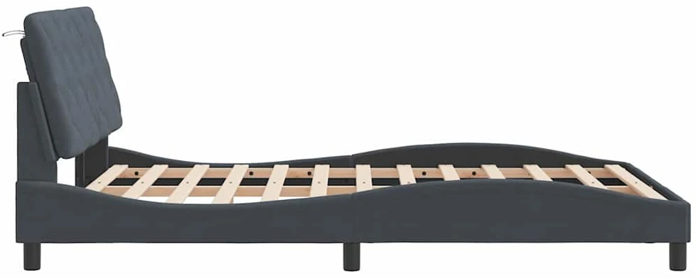 Lovos rėmas be čiužinio, tamsiai pilkas, 120x200cm, aksomas