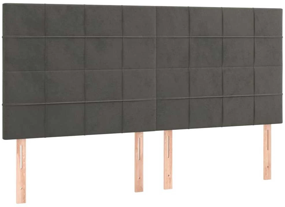 Lovos rėmas be čiužinio, tamsiai pilkas, 200x200cm, aksomas