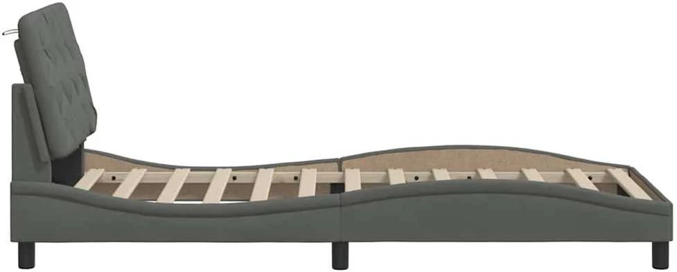 Lovos rėmas be čiužinio, tamsiai pilkas, 90x200cm, audinys