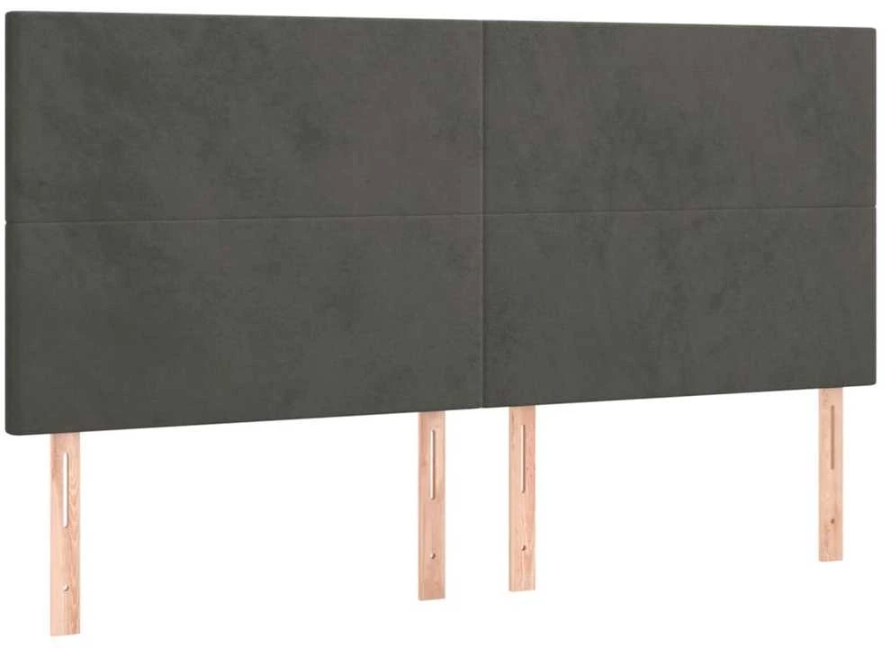 Lovos rėmas be čiužinio, tamsiai pilkas, 160x200cm, aksomas