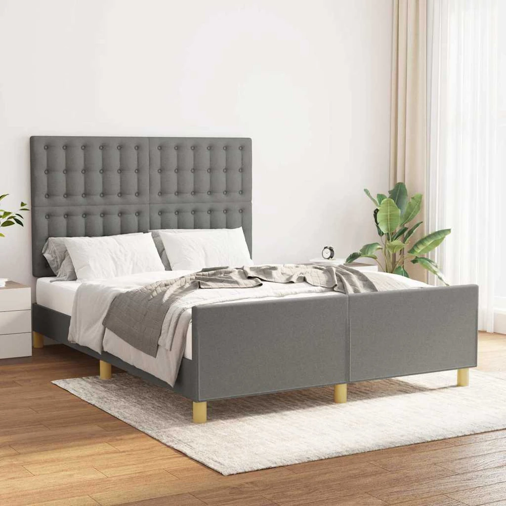 Lovos rėmas be čiužinio, tamsiai pilkas, 140x200cm, audinys