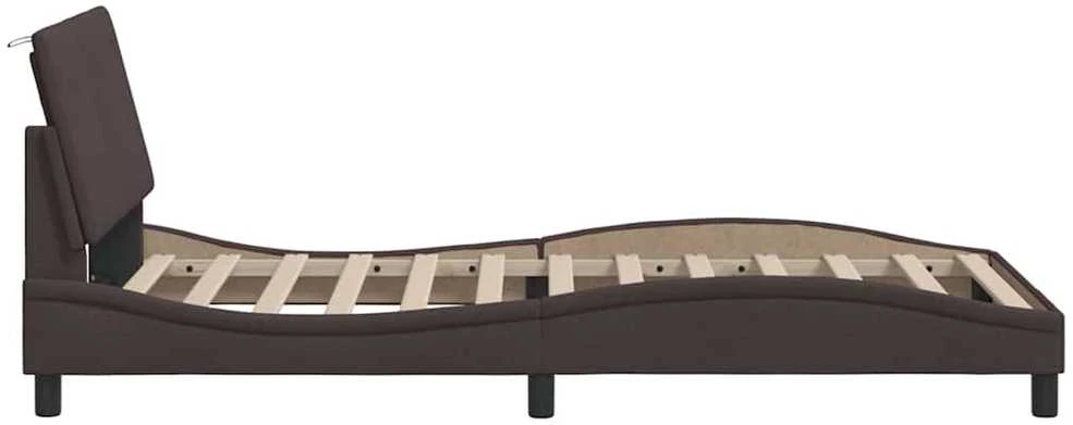 Lovos rėmas be čiužinio, Hanko, tamsiai rudas, 100x200cm, audinys