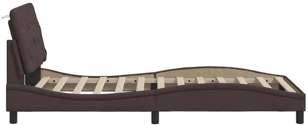 Lovos rėmas be čiužinio, tamsiai rudas, 100x200cm, audinys