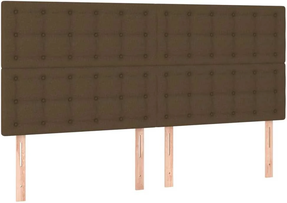 Lovos rėmas be čiužinio, tamsiai rudas, 160x200cm, audinys