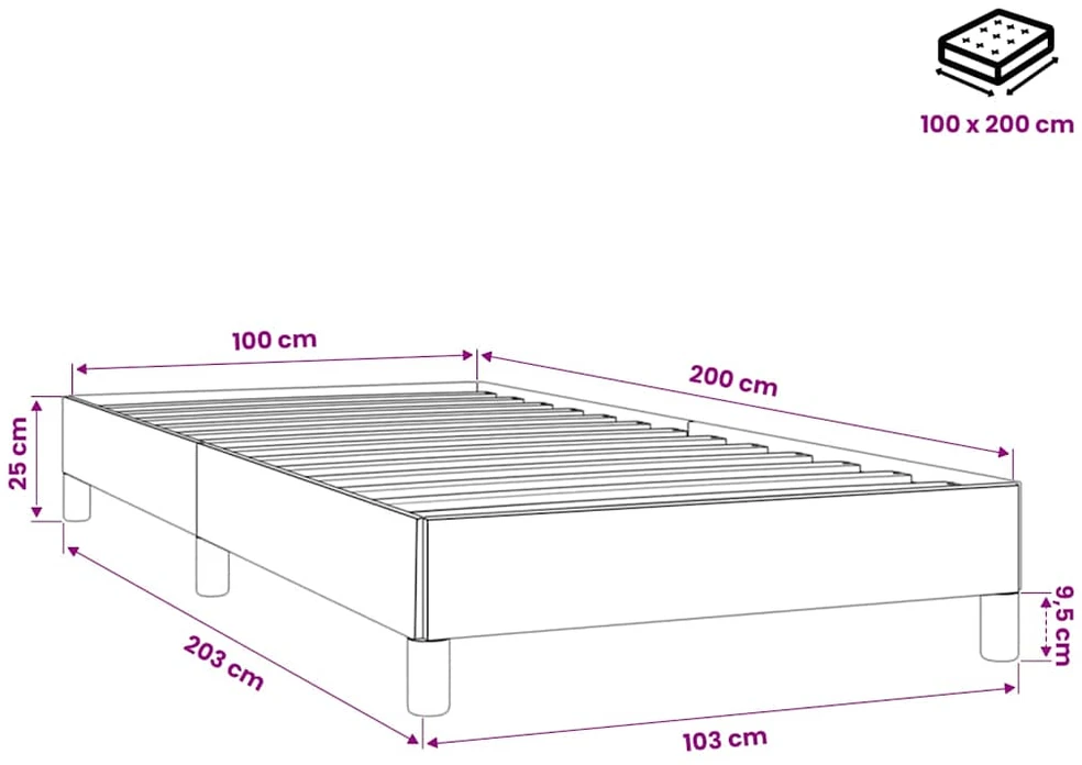 Lovos rėmas be čiužinio tamsiai žalias 100x200 cm aksomas