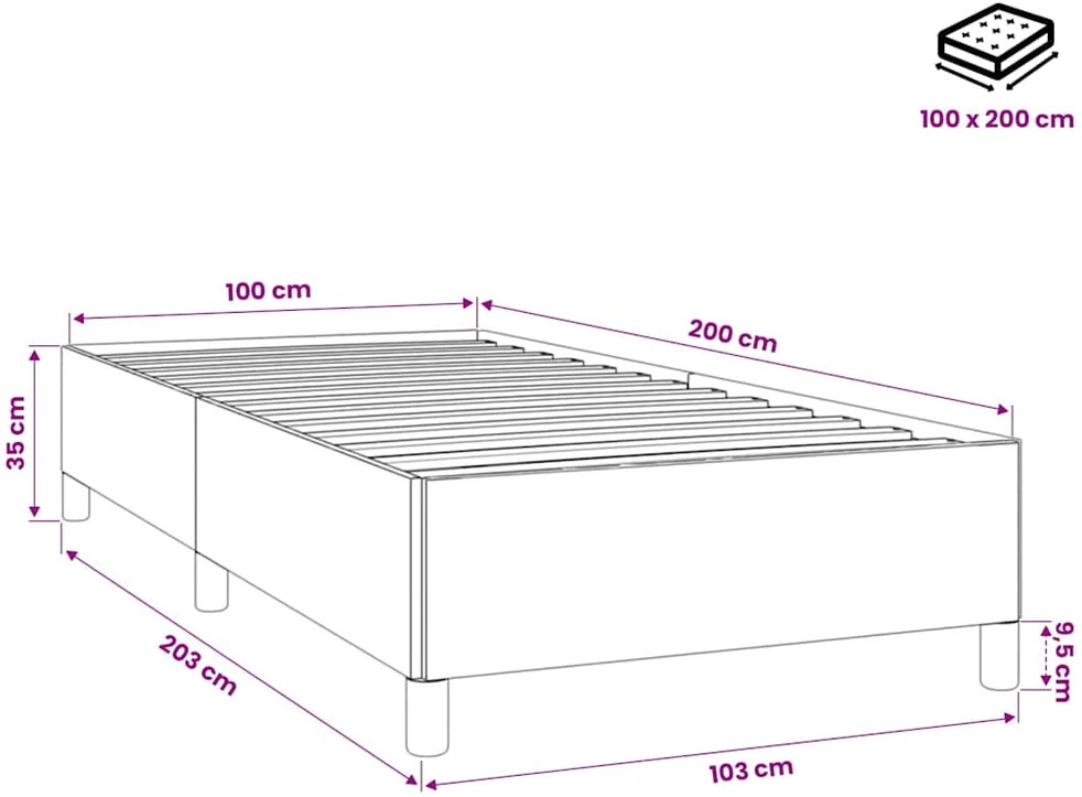 Lovos rėmas be čiužinio tamsiai žalias 100x200 cm aksomas