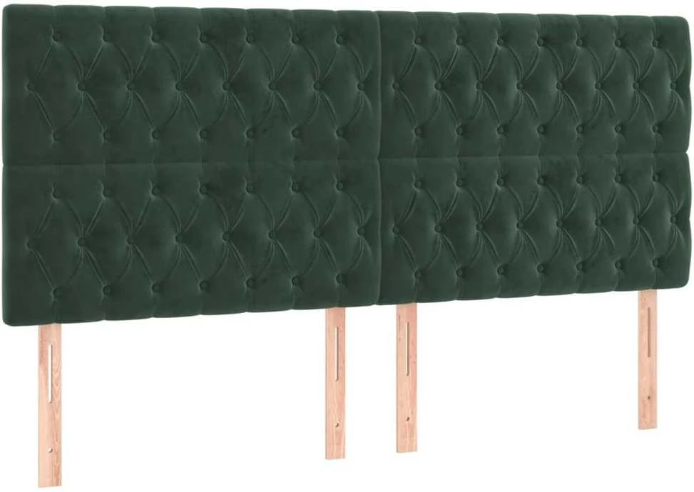Lovos rėmas be čiužinio tamsiai žalias 200x200 cm aksomas