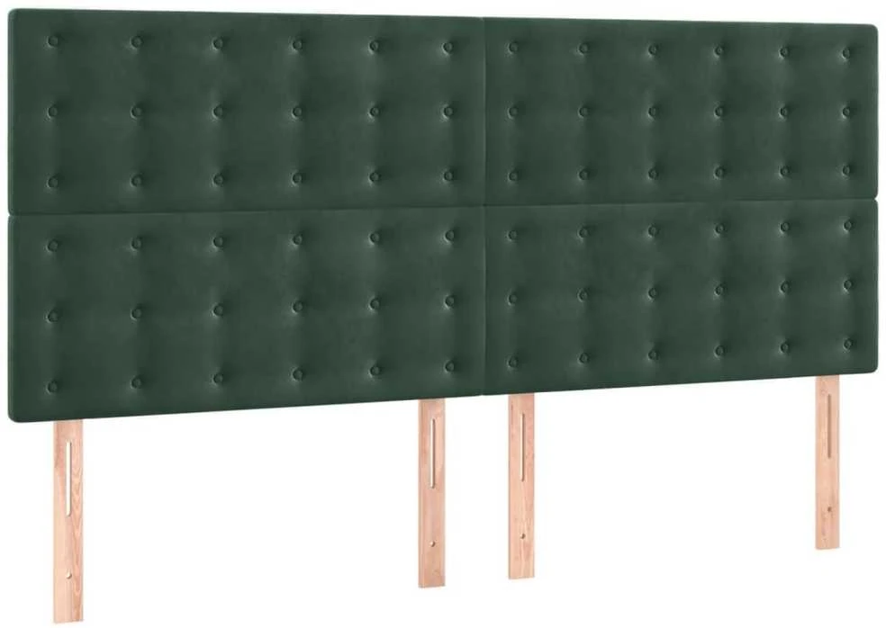 Lovos rėmas be čiužinio tamsiai žalias 200x200 cm aksomas