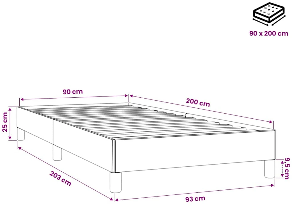 Lovos rėmas be čiužinio tamsiai žalias 90x200 cm aksomas