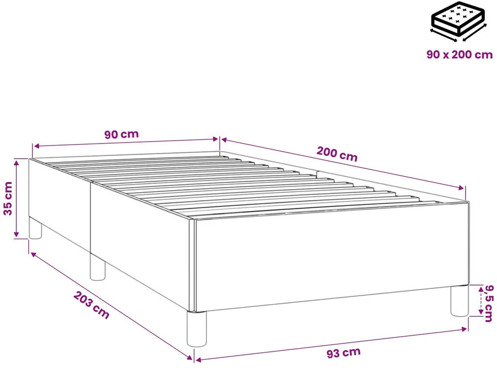 Lovos rėmas be čiužinio tamsiai žalias 90x200 cm aksomas