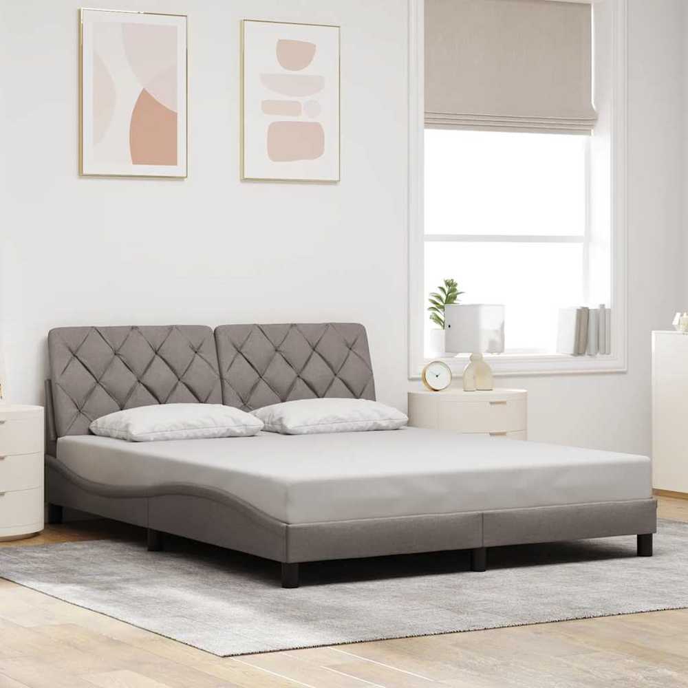 Lovos rėmas be čiužinio, taupe spalvos, 160x200cm, audinys