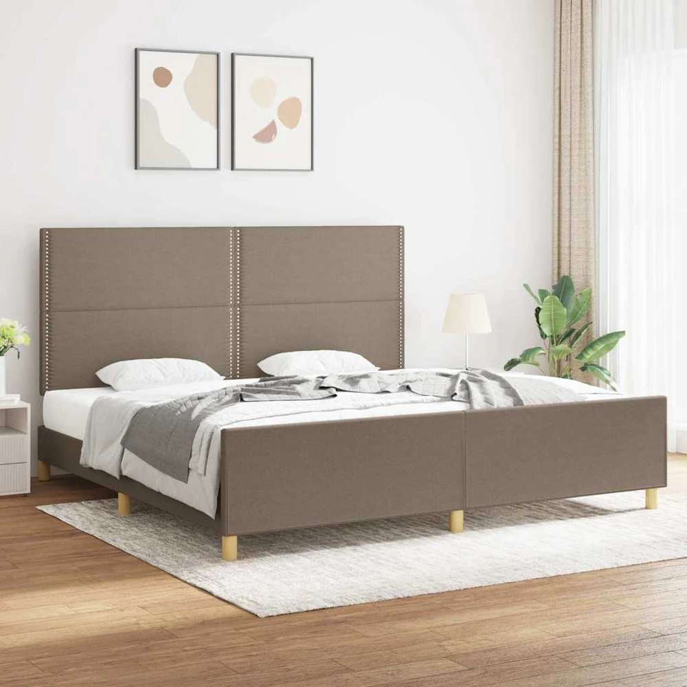 Lovos rėmas be čiužinio, taupe spalvos, 200x200cm, audinys