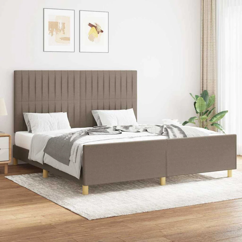 Lovos rėmas be čiužinio, taupe spalvos, 160x200cm, audinys