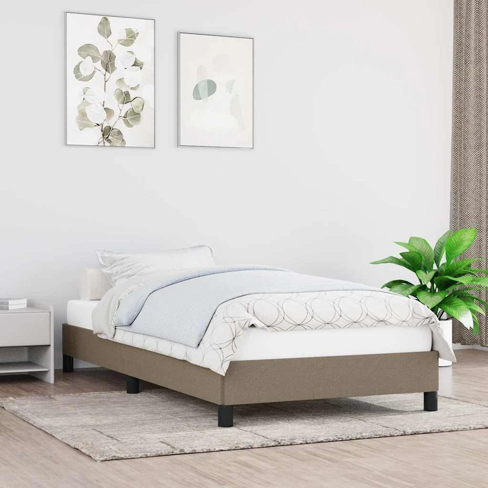 Lovos rėmas be čiužinio, taupe spalvos, 100x200cm, audinys