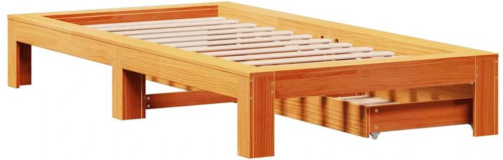 Lovos rėmas be čiužinio, vaško ruda, 100x200cm, pušis