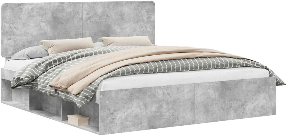 Lovos rėmas Betono pilka 180 x 200 cm Kietos pušies mediena