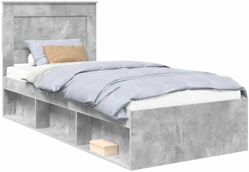 Lova Lovos rėmas Betoninė 90 x 200 cm Kietos pušies mediena