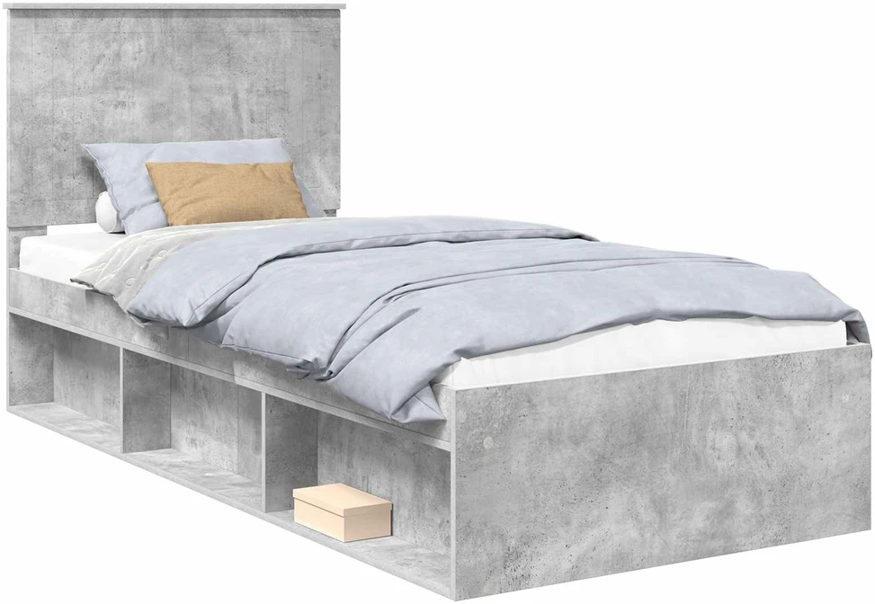 Lova Lovos rėmas Betoninė 90 x 200 cm Kietos pušies mediena