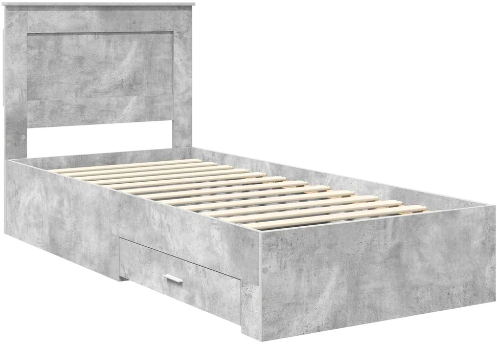 Lova Lovos rėmas Betono pilka 100 x 200 cm Apdirbta mediena
