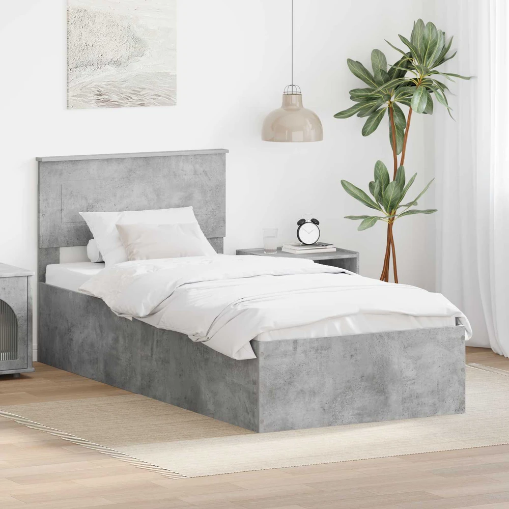 Lova Lovos rėmas Betono pilka 100 x 200 cm Apdirbta mediena