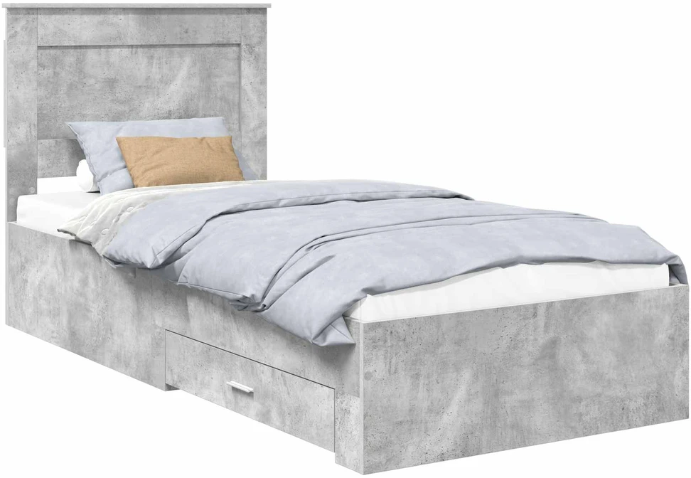 Lova Lovos rėmas Betono pilka 100 x 200 cm Apdirbta mediena