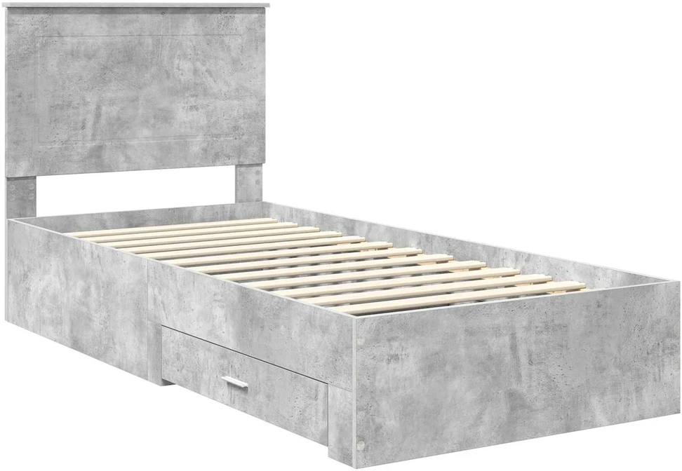 Lova Lovos rėmas Betono pilka 100 x 200 cm Apdirbta mediena