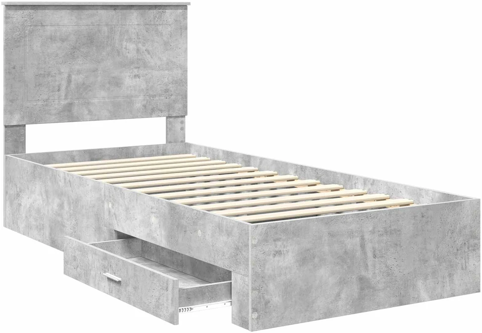 Lova Lovos rėmas Betono pilka 100 x 200 cm Apdirbta mediena