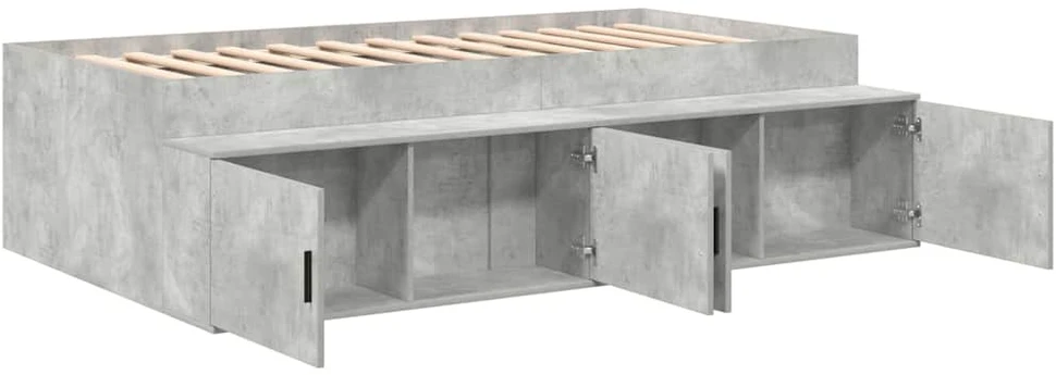 Lova Lovos rėmas Betono pilka 100 x 200 cm Apdirbta mediena
