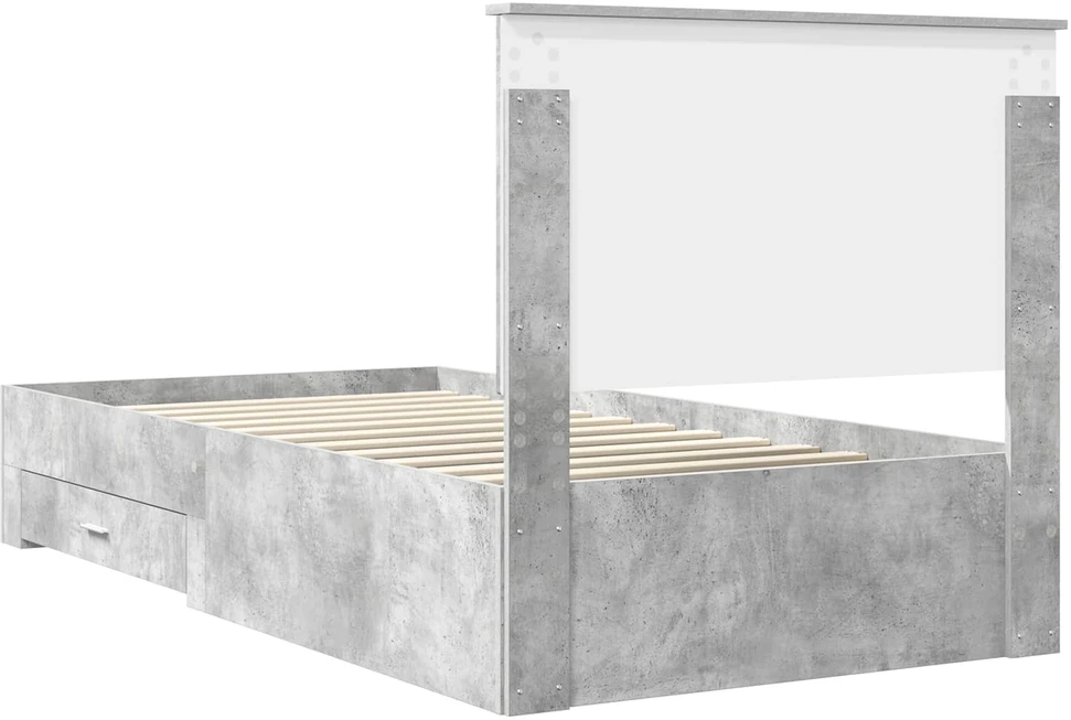 Lova Lovos rėmas Betono pilka 100 x 200 cm Apdirbta mediena