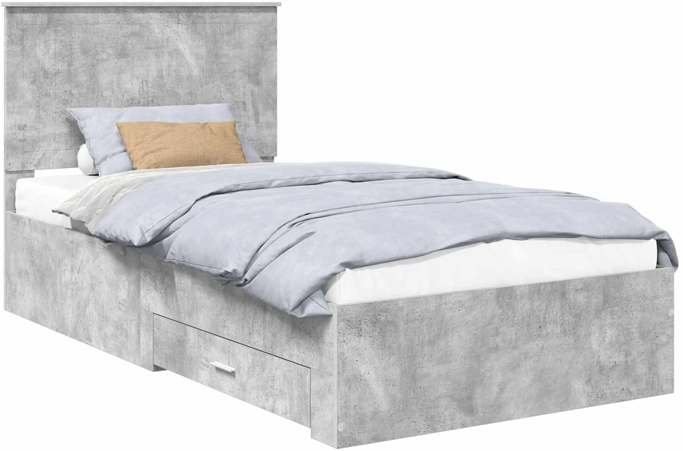 Lova Lovos rėmas Betono pilka 100 x 200 cm Apdirbta mediena