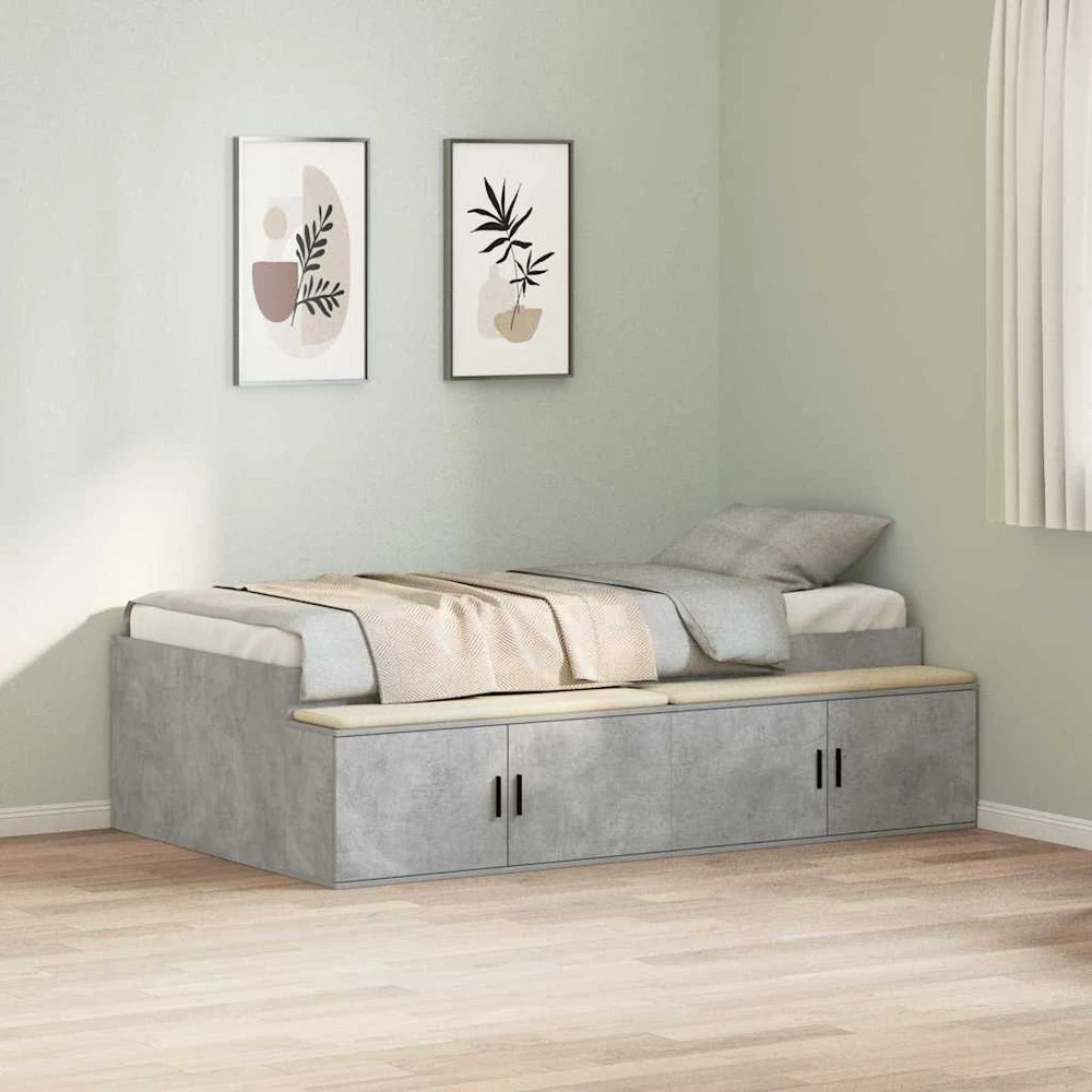 Lova Lovos rėmas Betono pilka 100 x 200 cm Apdirbta mediena